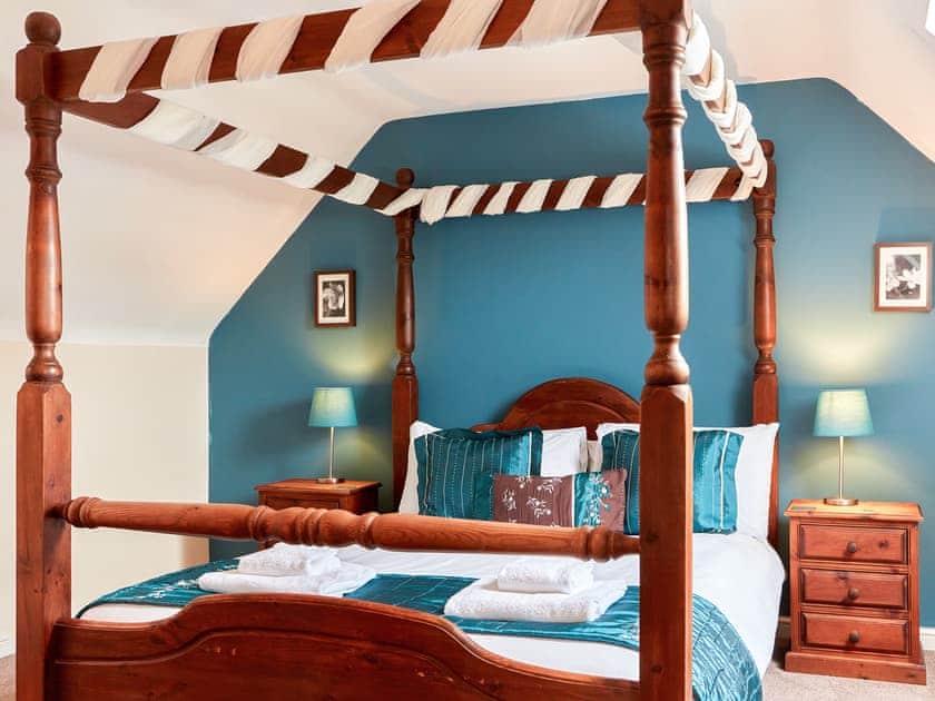 Four Poster bedroom | Willow Barn - Nether Burrows Farm, Kirk Langley, near Ashbourne