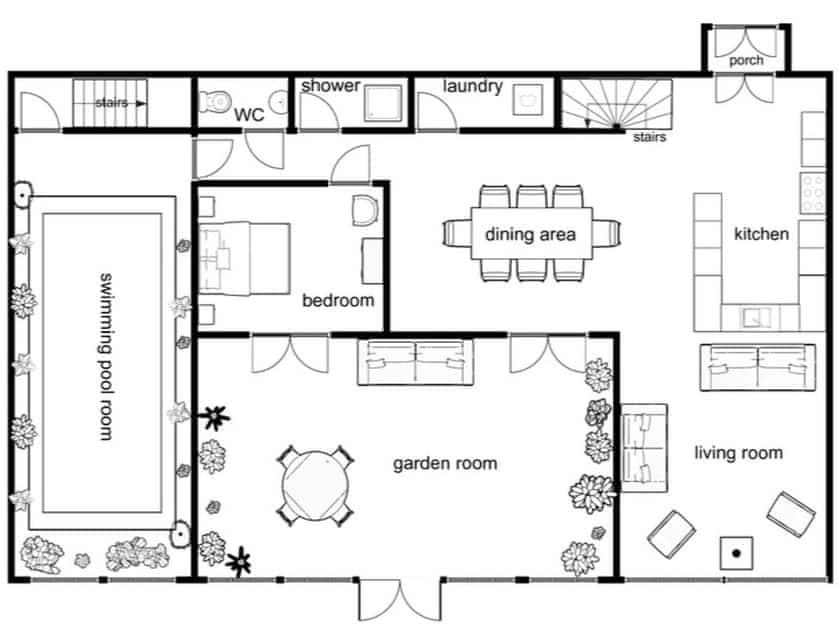 Floor plan. For layout reference purposes only  | Pistyll Bach - Eco Retreats, Capel Isaac