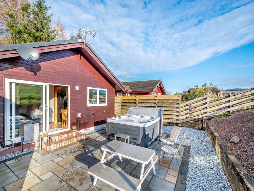 Patio | Woodrow - Cairnyard Holiday Lodges, Lochanhead, Beeswing