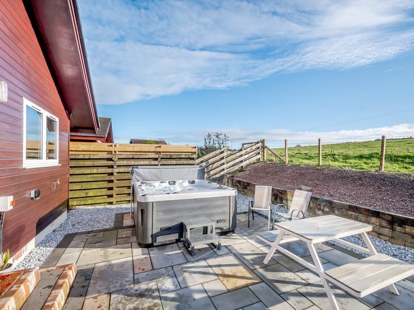 Patio | Woodrow - Cairnyard Holiday Lodges, Lochanhead, Beeswing