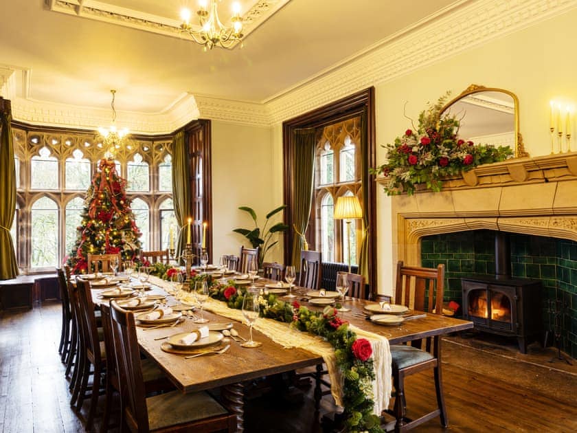 Christmas decor in the dining room | Fallbarrow Hall, Bowness-On-Windermere