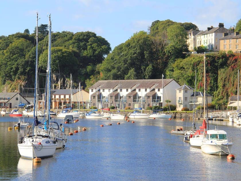 Looking at the apartment from the other side of the harbour  | Harbour Escape - Snowdonia Tourist Services, Porthmadog