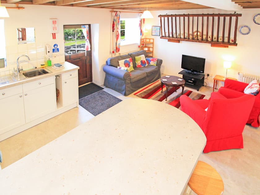 Open plan living space | Old Byre Cottage, Llanbedr, near Harlech