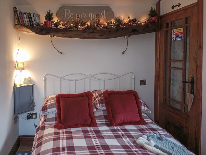 Double bedroom at Christmas | Little Pines Lodge, Biddulph