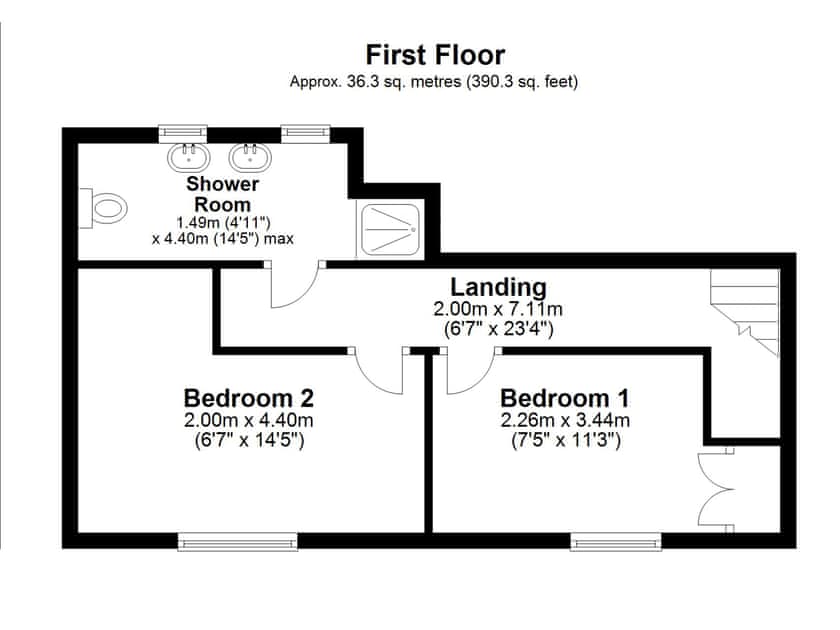 Floor plan | Harvey Cottage, Barney