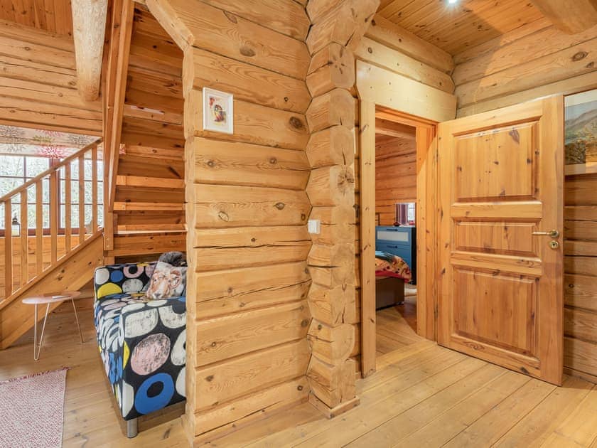 Open plan living space | Ty Ceirios - Dwr Y Felin Log Cabins, Carno