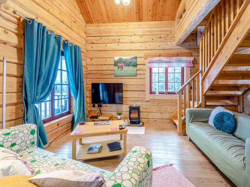 Living area | Ty Afal - Dwr Y Felin Log Cabins, Carno