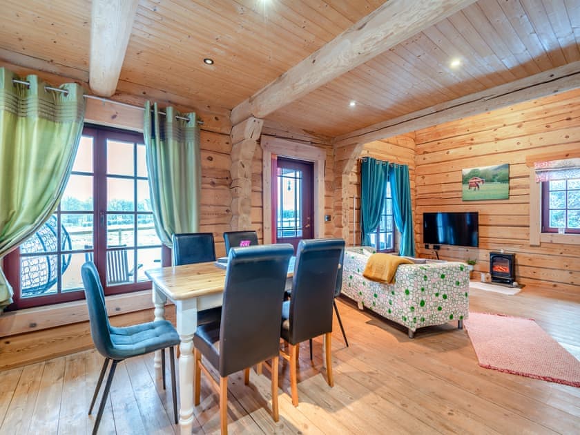 Dining Area | Ty Afal - Dwr Y Felin Log Cabins, Carno