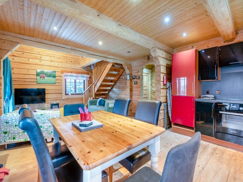 Dining Area | Ty Afal - Dwr Y Felin Log Cabins, Carno
