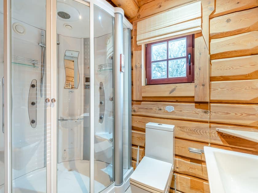 Shower room | Ty Afal - Dwr Y Felin Log Cabins, Carno