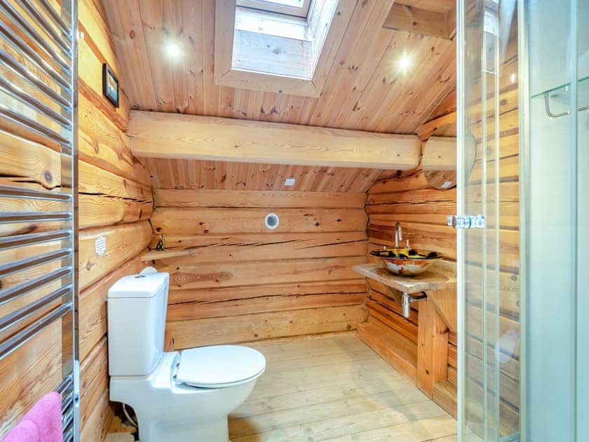 Shower room | Ty Afal - Dwr Y Felin Log Cabins, Carno