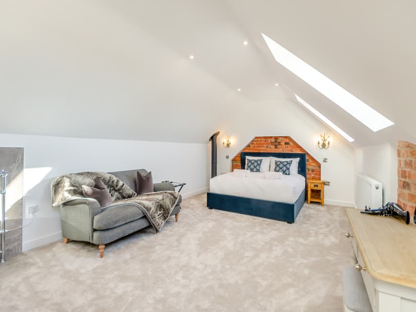 Double bedroom | The Milling Shed - Little Corkhill Farm Holidays, Newark