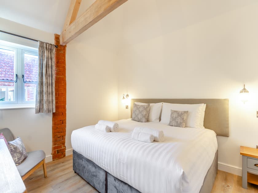 Double bedroom | The Milling Shed - Little Corkhill Farm Holidays, Newark