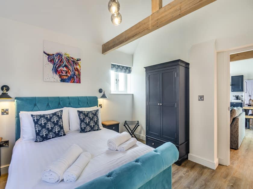 Double bedroom | The Cowshed - Little Corkhill Farm Holidays, Newark