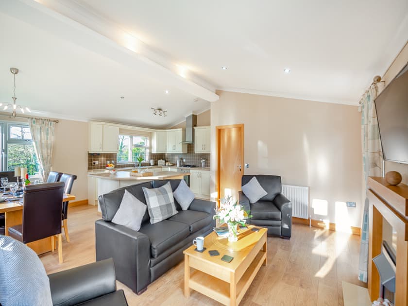 Open plan living space | Glanrafon Lodge, Glanrafon Uchaf