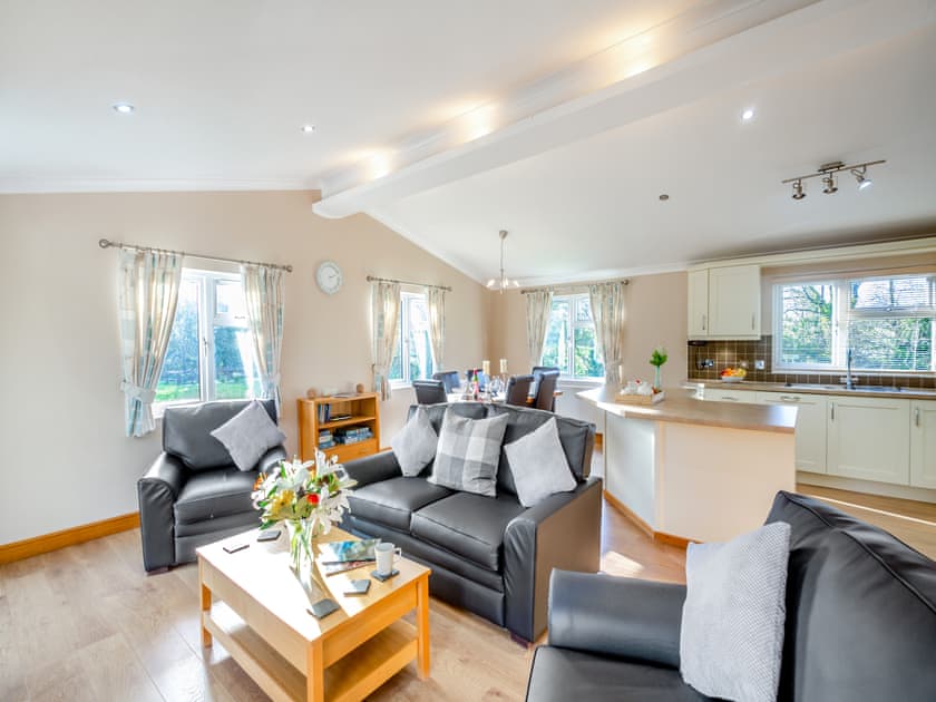 Open plan living space | Glanrafon Lodge, Glanrafon Uchaf