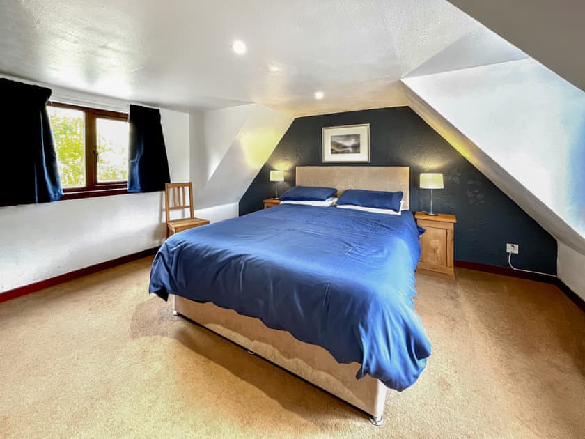 King size bed upstairs | The Old Smiddy, Poolewe, near Gairloch