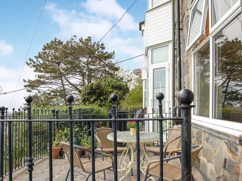 Terrace | Sea View Terrace Studio Apartment, Barmouth