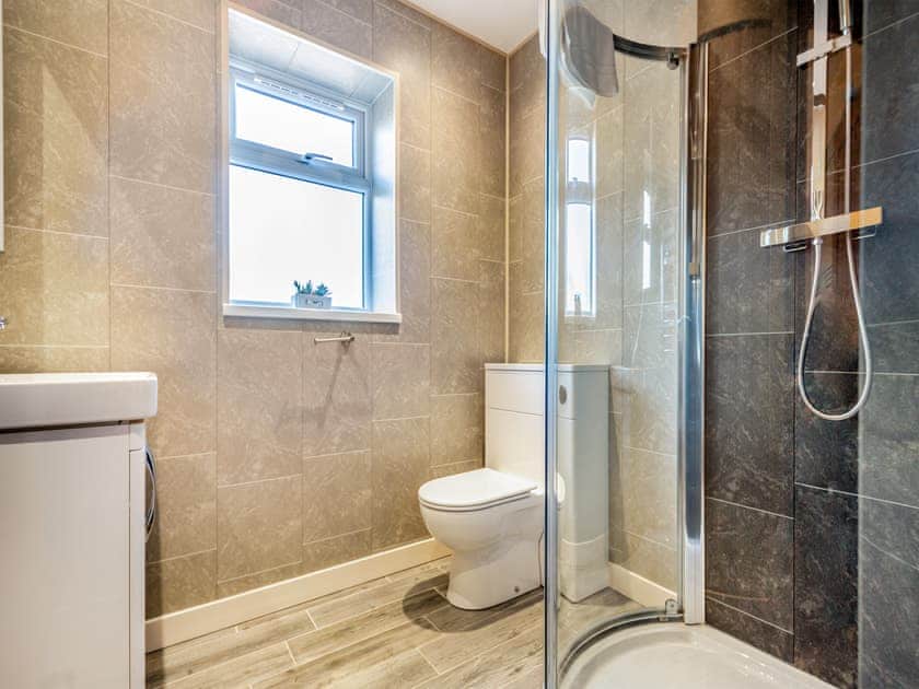 Shower room | Pwyll Cottage - Bryn Awel Caravan Park, Pentraeth