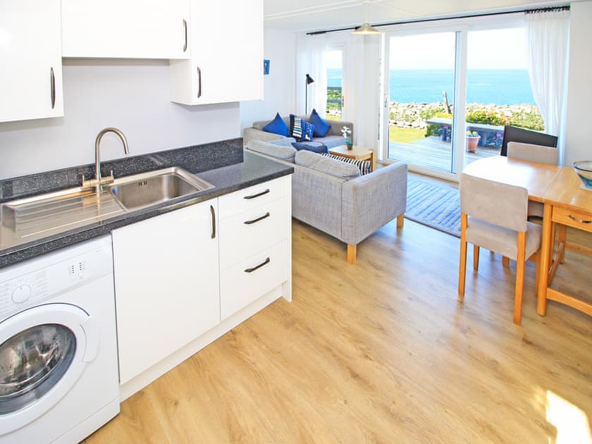 Open plan living space | Sea View Bungalow, Harlech