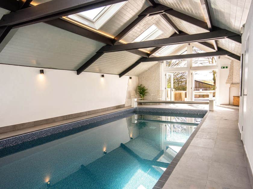 Shared indoor swimming pool | Lower Elsford Farm, Lustleigh, near Bovey Tracey