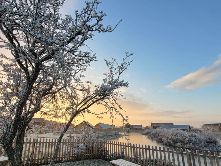View from across lake in winter  | Rowan House - Ashlin Farm Barns, Dunholme, near Lincoln