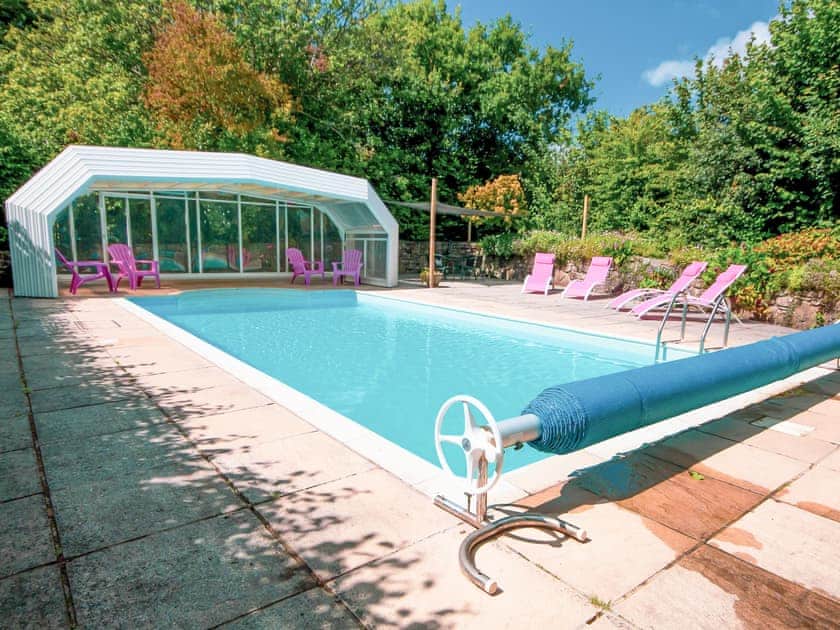 Shared swimming pool | Tree Tops - Mount Pleasant Cottages, Mount, near Bodmin