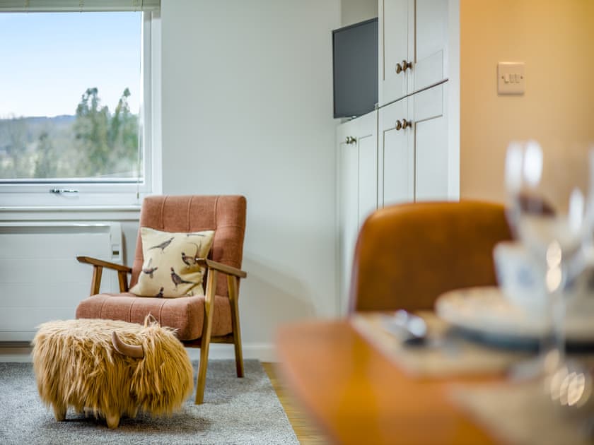 Living area | Boreland Farm Cabin - Boreland Farm Cottages, Kirkmichael, near Blairgowrie