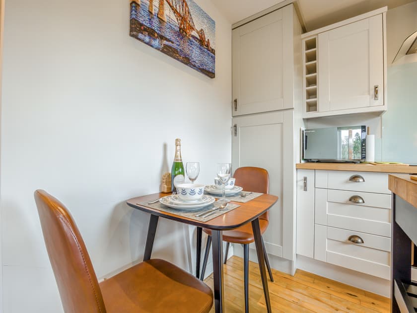Dining Area | Boreland Farm Cabin - Boreland Farm Cottages, Kirkmichael, near Blairgowrie