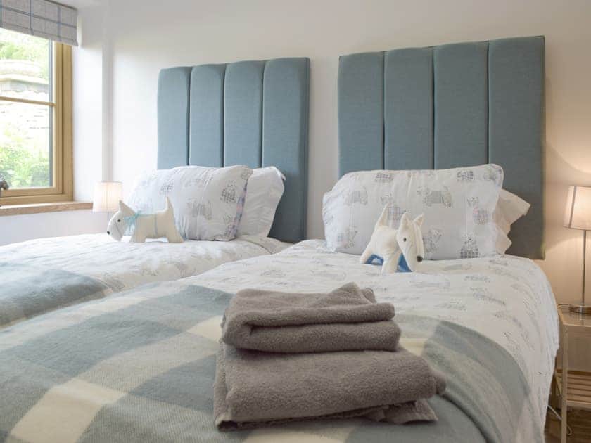 Twin bedroom which can be converted to a super king situated next to the family bathroom  | Manor Lodge Stables, Wiston, near Haverfordwest