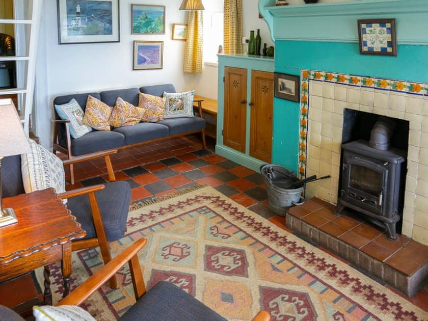 Living room | Yellow - Coastal Path Cottages, Trefor