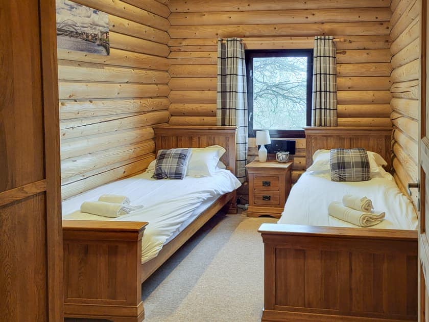 Twin bedroom | Tyne Log Cabin - Felmoor Park, Felton, near Morpeth