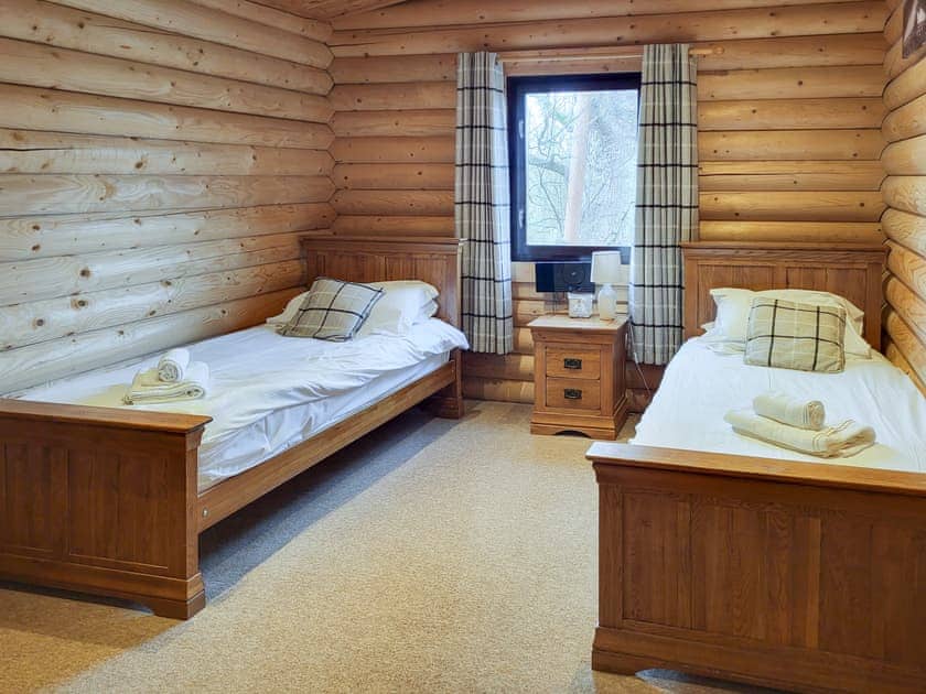 Twin bedroom | Tyne Log Cabin - Felmoor Park, Felton, near Morpeth