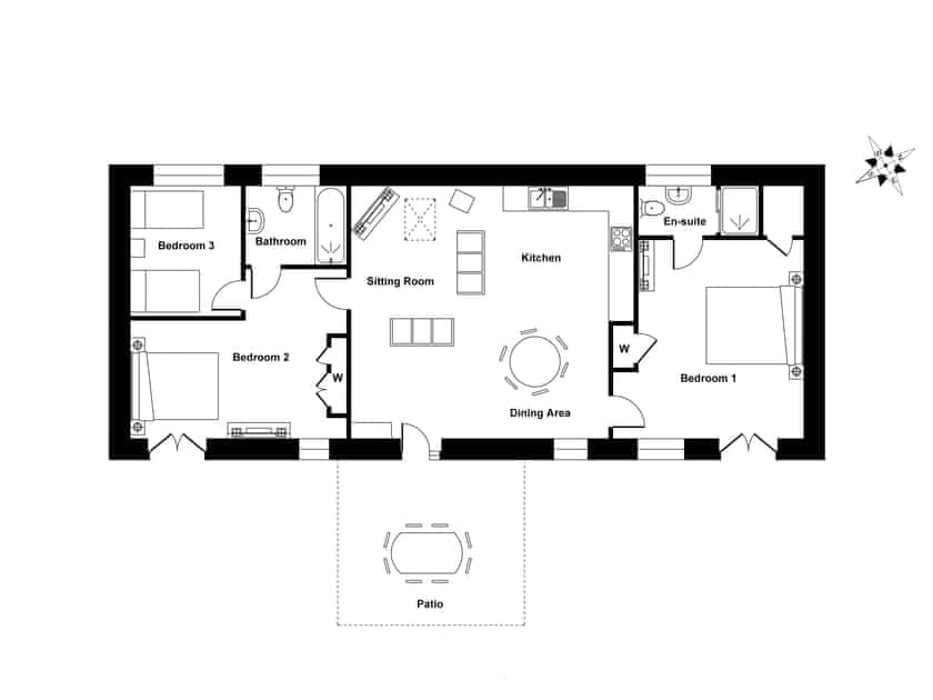 Floor plan | Chestnut Cottage - Brook Farmhouse Cottages, Brook, near Brighstone