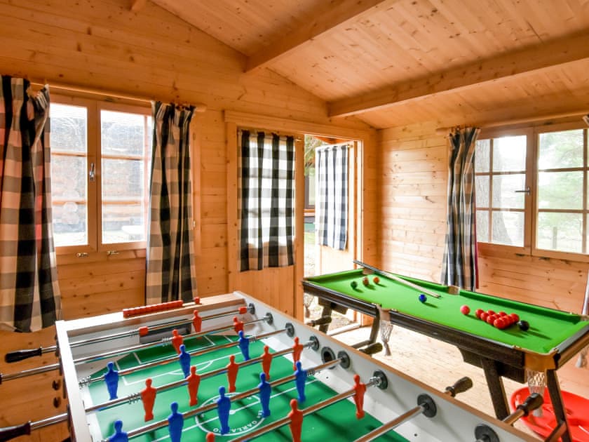 The games room | Mountain Bear Lodge, Nethy Bridge, near Aviemore