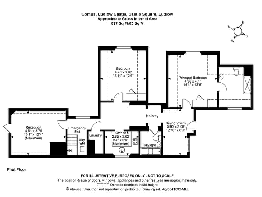 Floor plan | Comus - Ludlow Castle, Ludlow