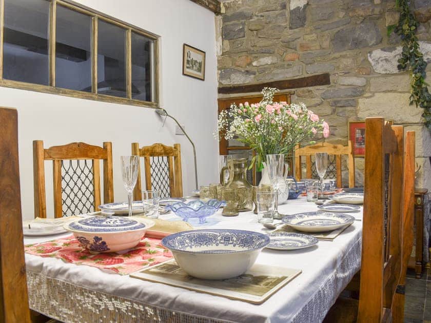 Living room/dining room showing vintage tableware | Foxtales, Gisburn