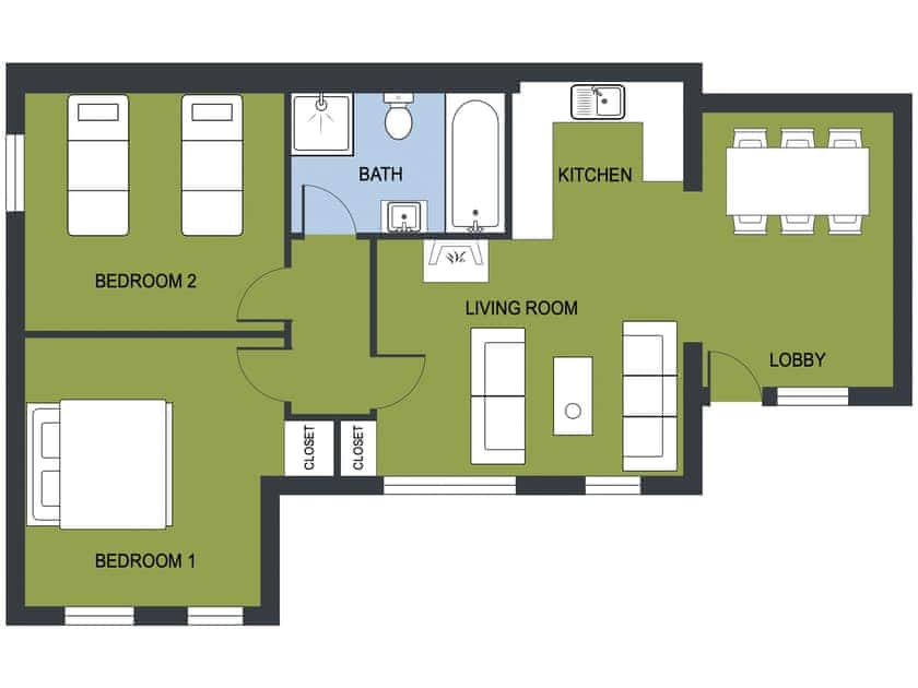 Floor plan | Ty-Coed - Canllefaes Cottages, Penparc