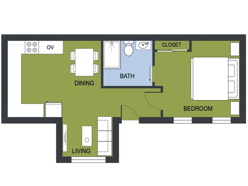 Floor plan | Pen-y-Bryn - Canllefaes Cottages, Penparc