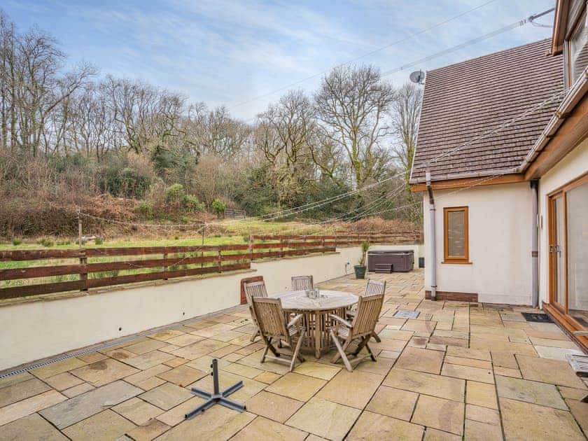 Patio | Wernddu Fechan House - Wernddu Properties, Neath