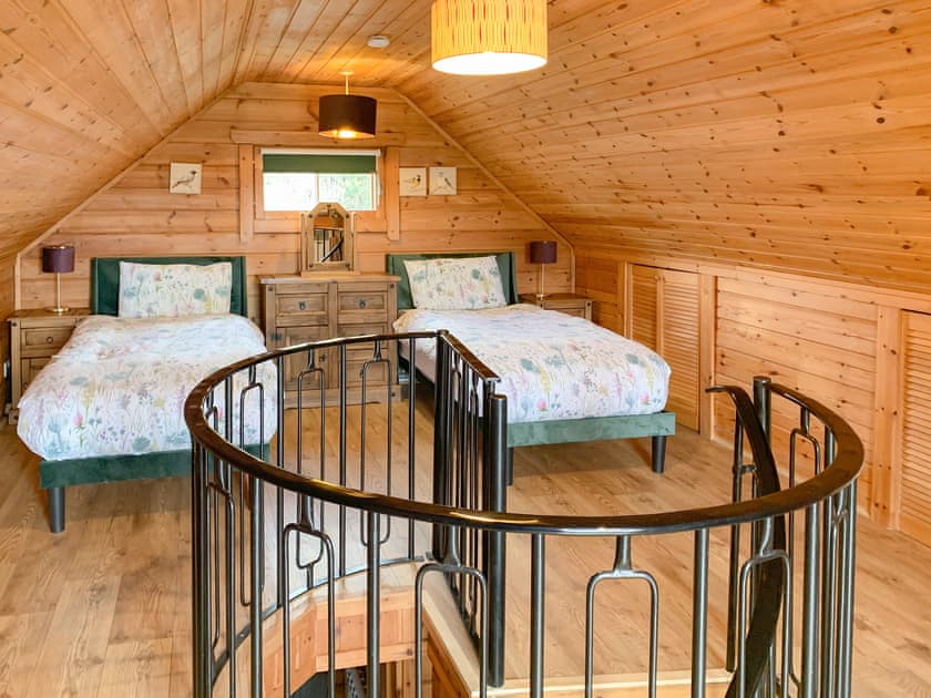 Twin bedroom | Dontra Log Chalet 2 - Dontra Log Chalets, Banavie, near Fort William