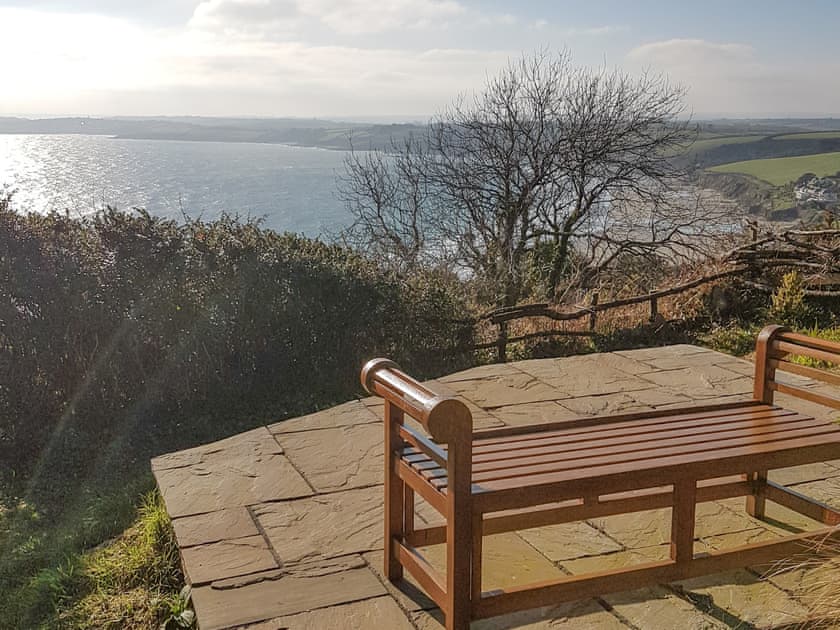 Great views from the garden seating area | The Hut, Veryan