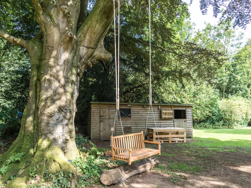 Outdoor area | Punch Tree Lodge - Punch Tree Cabins, Carluke