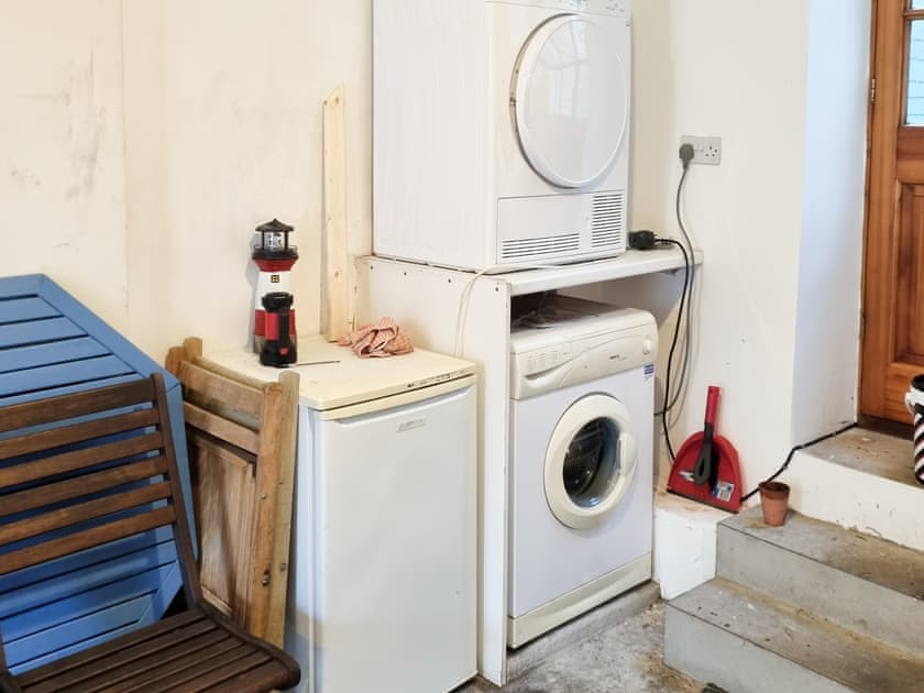 Washing machine, tumble dryer, freezer; all located in garage | Primrose Cottage, Plymouth