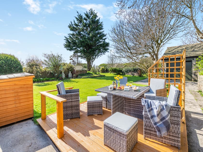 Sitting-out-area | Court End Cottage, Silecroft, near Millom