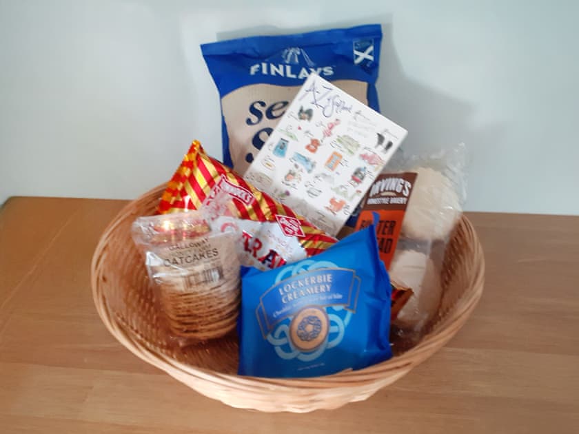 Example of our welcome pack - always includes local, home made and Scottish treats | Riverside Cottage, Boreland, near Lockerbie