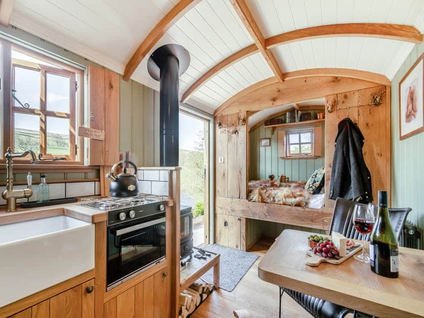 Living area | Keepers Hide - Wuthering Huts, Oldfield, near Keighley
