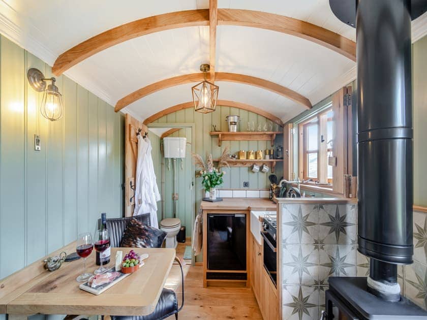 Living area | Keepers Hide - Wuthering Huts, Oldfield, near Keighley