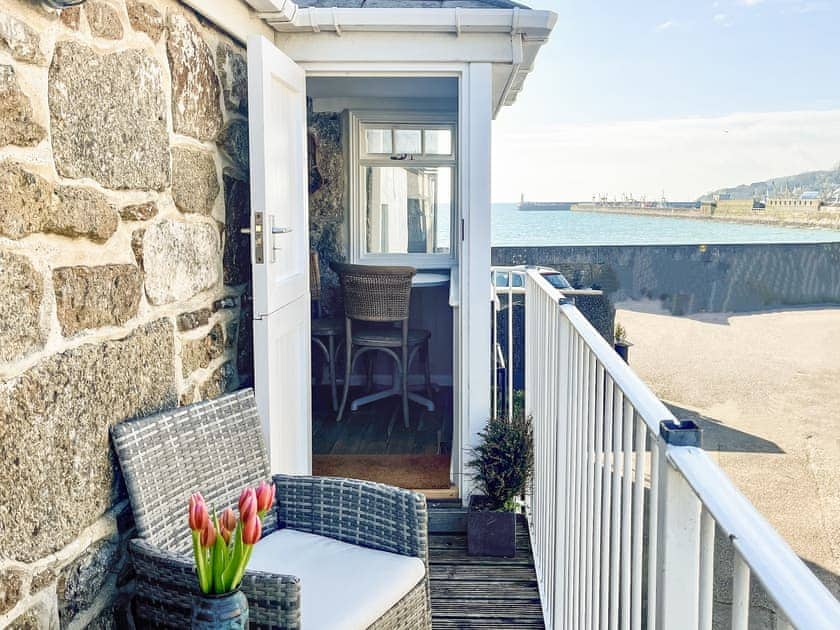 Balcony with a view of Newlyn harbour | The Basket Loft, Newlyn