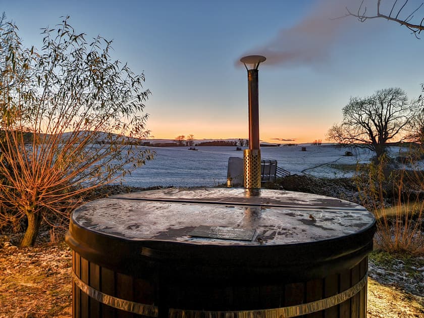 Hot tub with a view | Pen y Bryn Farm and Holiday Cottages, Betws Yn Rhos